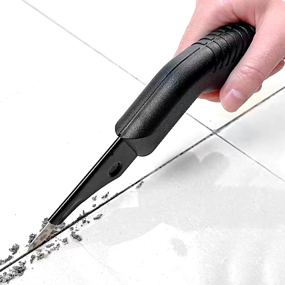 ANZHUO Grout Removal Tool Grout Saw Removal Tool Grout Removal Blade 1 Handle and 10 Grouting Saw Blades Used to Clean Debris in The Gaps of Tiles for Better Filling