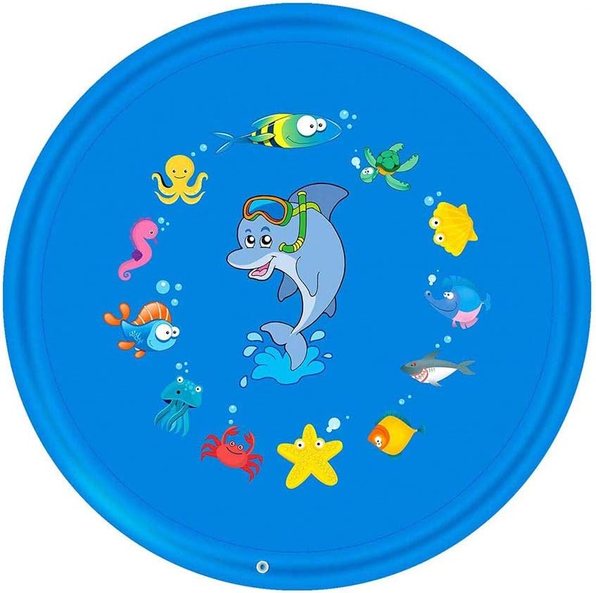 fibUNIve Sprinkler & Splash Pad for Toddlers Kids Sprinkle & Splash Play Mat Water Sprinkler Toys for Outside Summer Splash Pad for Boys Girls 100 cm