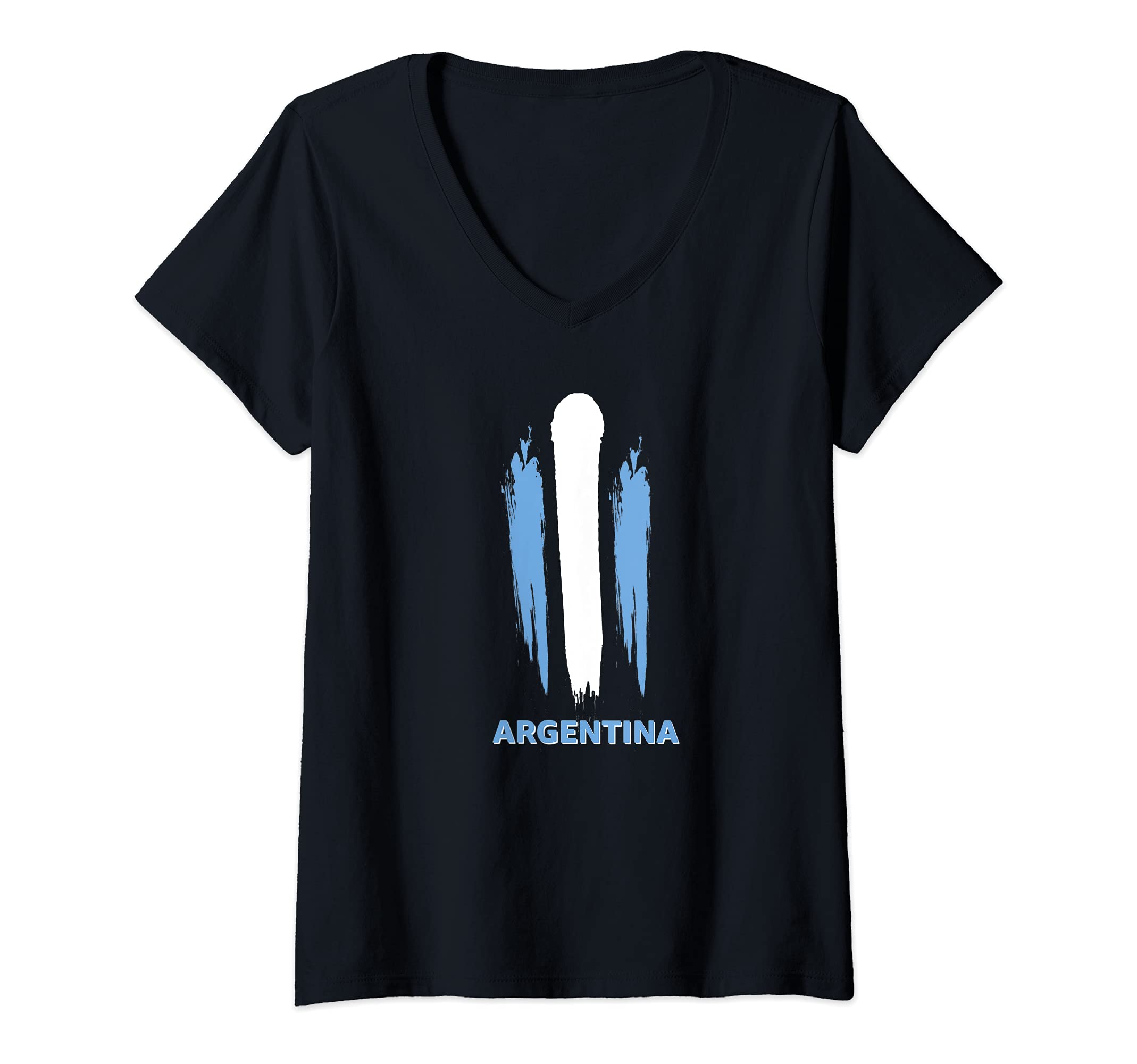 Womens Flag Argentina V-Neck T-Shirt