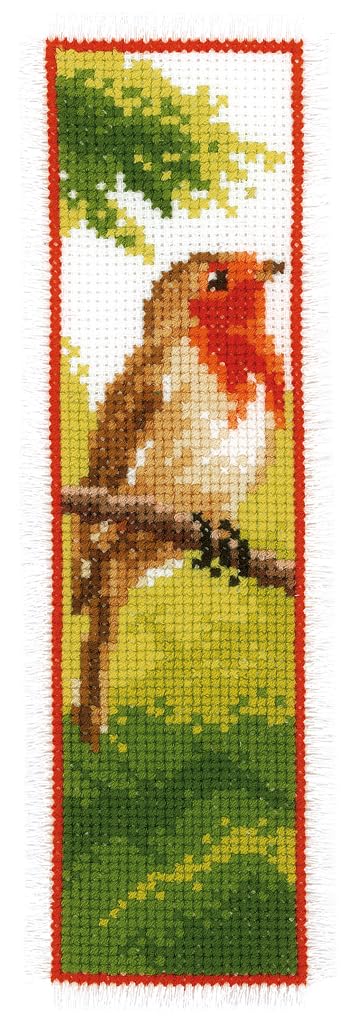 Vervaco Bookmark Robin Counted Cross Stitch Kit, Multi-Colour