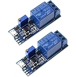 HiLetgo 2pcs DC 5V Trigger Time Delay Switch Relay Module Adjustable Time Delay Control Swtich Trigger Delay Conduction Relay
