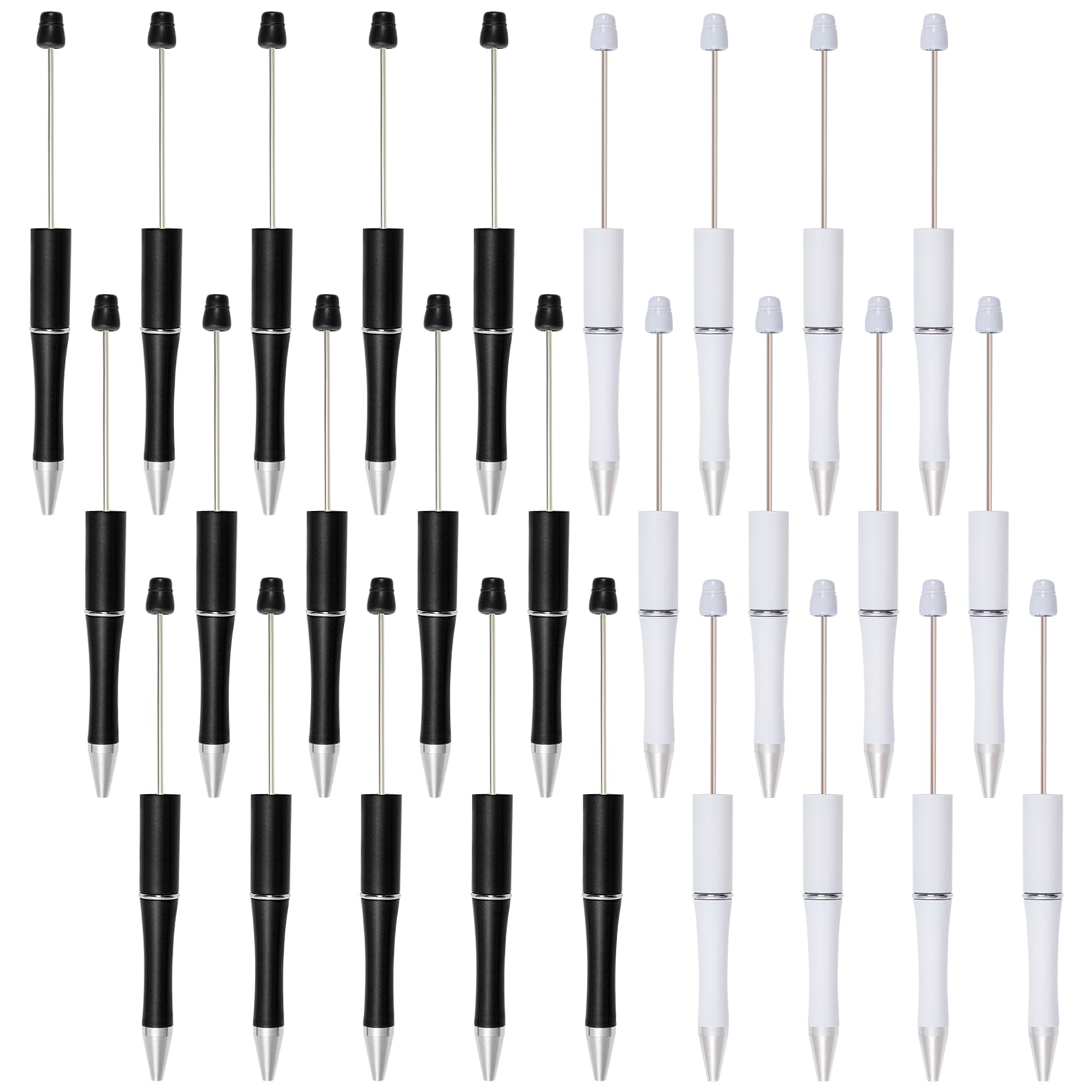 Photo 1 of jiebor 30Pcs Beadable Pens Plastic Bead Ballpoint DIY Cute Cool Pens Black Ink for Students Teacher Women Men Bridal Graduation Gift Office School Supplies Black White