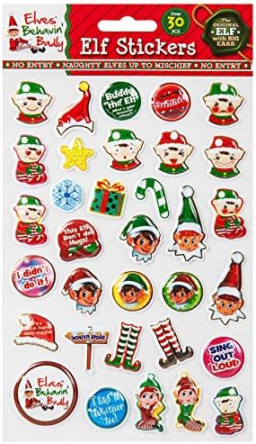 30 Pc Set Elf Puffy Stickers Christmas Gift Stocking Filler Kids