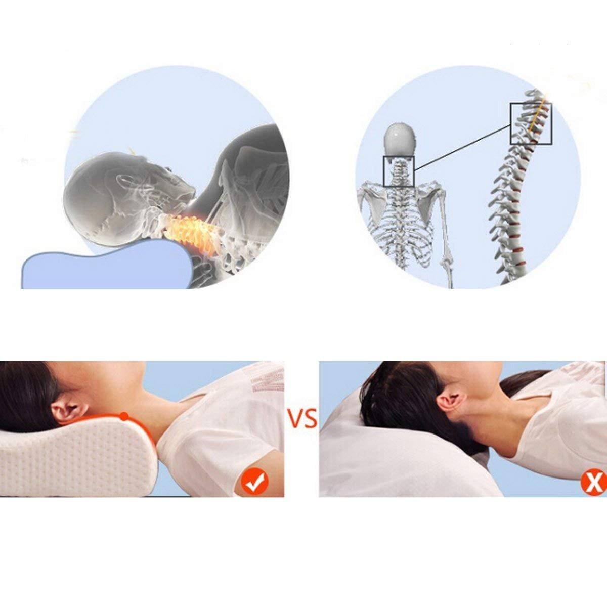 Memory Foam Contour Pillow Bamboo Cervical Pillow For Neck Pain