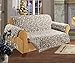 Elegance Linen Quilted Pet Dog Children Kids - Furniture Protector- Microfiber Slip Cover Natural Sofa Leaf Design