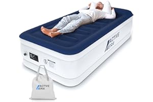 Active Era 21" Twin Air Mattress with Built-in Pump & Raised Pillow - Heavy Duty Puncture Resistant, Waterproof Blow Up Bed