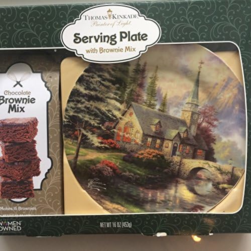 Thomas Kinkade Paiter of Light Serving Plate with Brownie Mix Gift Set