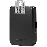 ZOMCHI Razor Blade Bank for Used Double Edge Blades, Matte Black | Compact Metal Container, Slot Opening, Helps Store Used Double Edge Blades, Suitable For Bathroom Counter Or Travel Kit