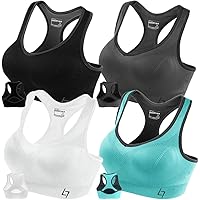 FITTIN Racerback Sports Bras for Women- Padded Seamless High Impact Support for Yoga Gym Workout Fitness
