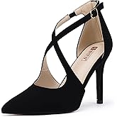 IDIFU IN4 Women's Pumps Closed Toe Stiletto Heels Strappy Wedding Bridal Office Homecoming Work Prom Dress Shoes Bride Comfortable Dressy Formal Pointed Toe Zip