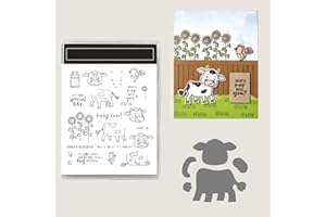 FUNLUCK 2023-2024 Stamp and Dies Set for Card Making, Stamps Arts Supplies Metal Cutting Dies for DIY Scrapbooking,Adult DIY Craft Scrapbooking Arts Crafts for Christmas,Holiday (5249)