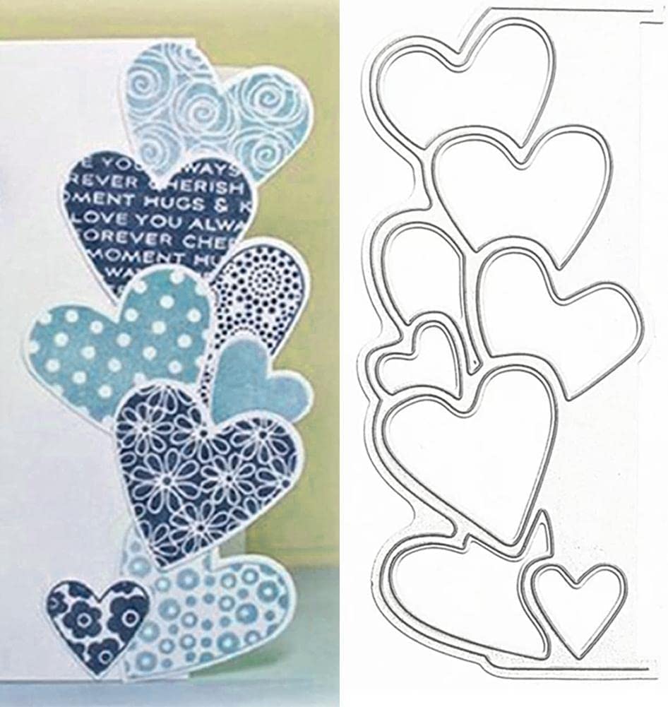 Heart Border Cutting Dies for Card Making，Mold Hollow Frame Cutting Dies Cut Stencils for DIY Scrapbooking Photo Album Decorative Embossing Paper Dies for Card Making Templated