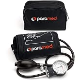 PARAMED Aneroid Sphygmomanometer &ndash; Manual Blood Pressure Cuff with Universal Cuff 8.7-16.5" and D-Ring &ndash; Carrying Case in the kit &ndash; Black &ndash; Stethoscope Not Included