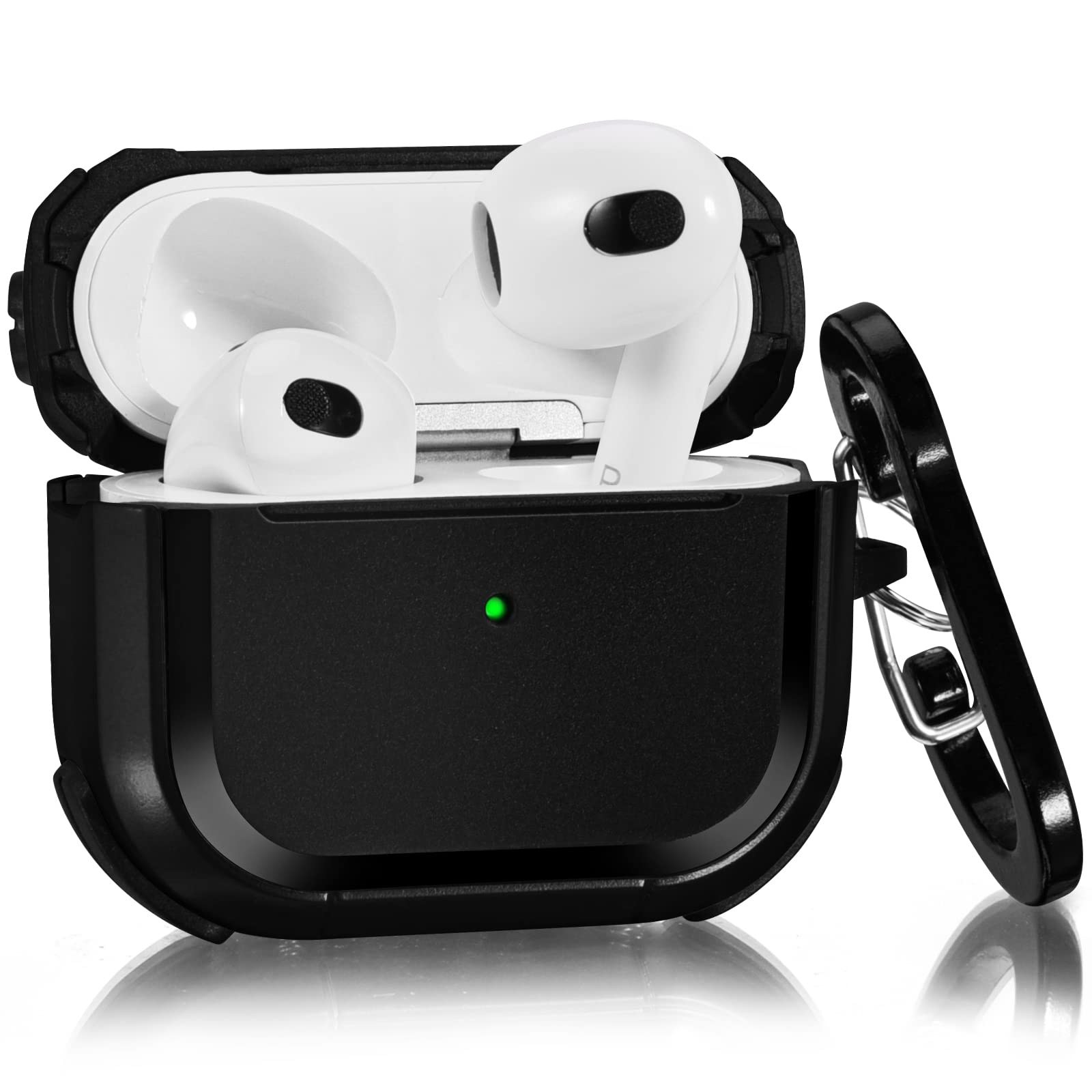 Photo 1 of Airpods 3rd Generation Case for Men, CAGOS Scratch-Proof Airpod Gen 3 Cases Protective Hard TPU Cover with Metal Carabiner Compatible for Apple iPod 3rd Generation Charging Case 2021