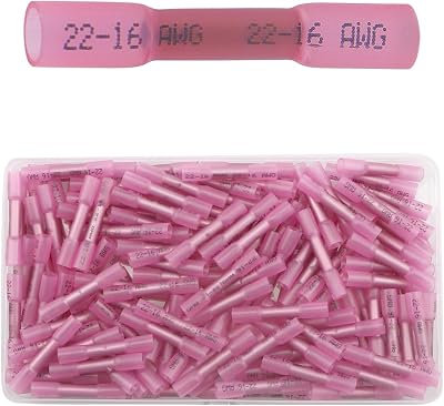 Lemiyoo 150pc Red Heat Shrink Butt Connectors Waterproof Wire Crimp Terminals