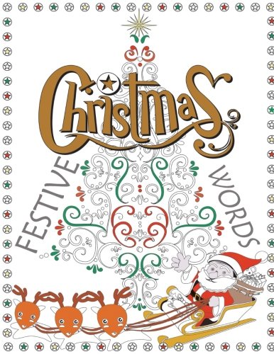 Adult Coloring Book: Festive Christmas Words