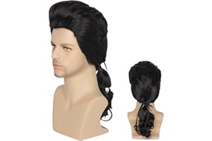 M MISS U HAIR Miss U Hair Men Boy Short Wavy Brown Wig Adult Colonial Wig Costume Cosplay Party Wig Halloween