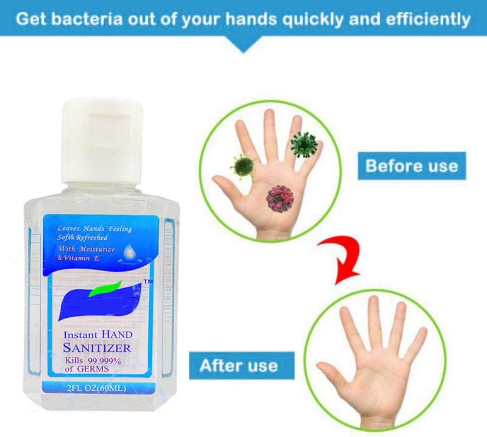 Travel Size Hand Sanitizer Gel 2 Fl Oz Moisturizing Wash Hand Clean Fruit-Scented Waterless, Lemon/Strawberry/Apple