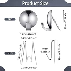 LEIFIDE 20 Pieces Metal Cubicle Hooks Fabric Panel