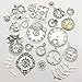 30pcs Antique Silver Mix Skeleton Steampunk Clock Face Watch Gear Cog Wheel Pendant Charms Jewelry Makin for Crafting, Jewelry Findings Making Accessory For DIY Necklace Bracelet M78