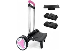 HAPBOBY Rolling Backpack Trolley Cart with Stair-Climbing Quiet Wheels,Foldable Aluminum Frame,Adjustable Handle,Large 77 lbs Capacity–Fits Travel Bags,Book Bags,Shopping–Pink,No Edge Guard