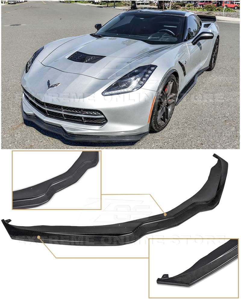 Extreme Online Store for 2014-2019 Chevrolet Corvette C7 | Z06 Z07 Stage 2 Style Carbon Fiber Front Bumper Lower Lip Splitter