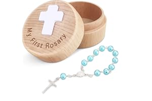 TBTFW My First Rosary, Baptism Keepsake Box, Catholic Baptism Gifts for Boys, Rosary for Baby Birthday and Shower