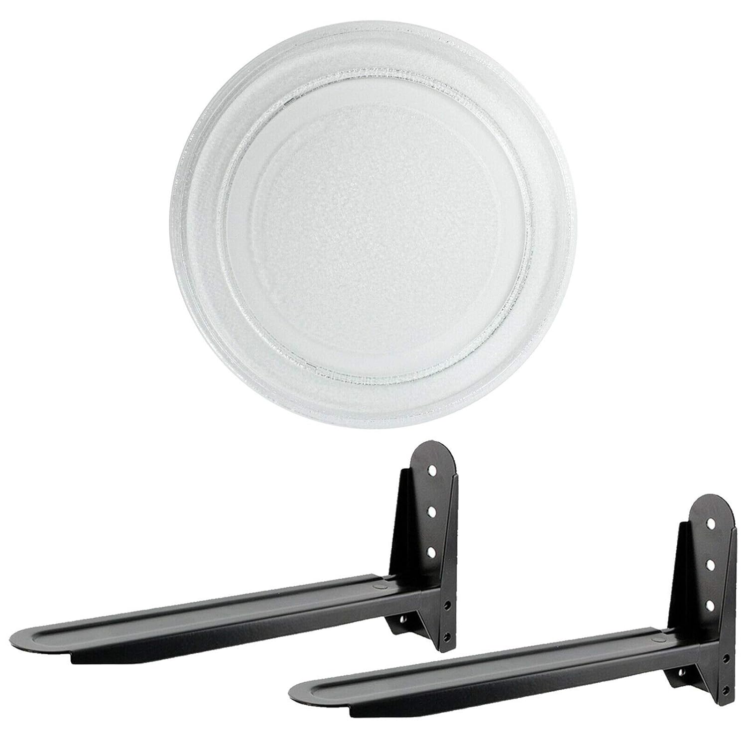 Spares2go - Plato giratorio de cristal liso (245 mm) + soportes de ...