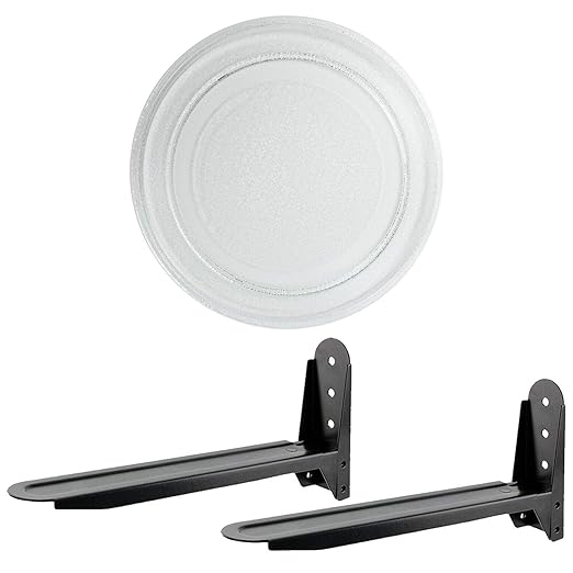 Spares2go - Plato giratorio de cristal liso (245 mm) + soportes de ...