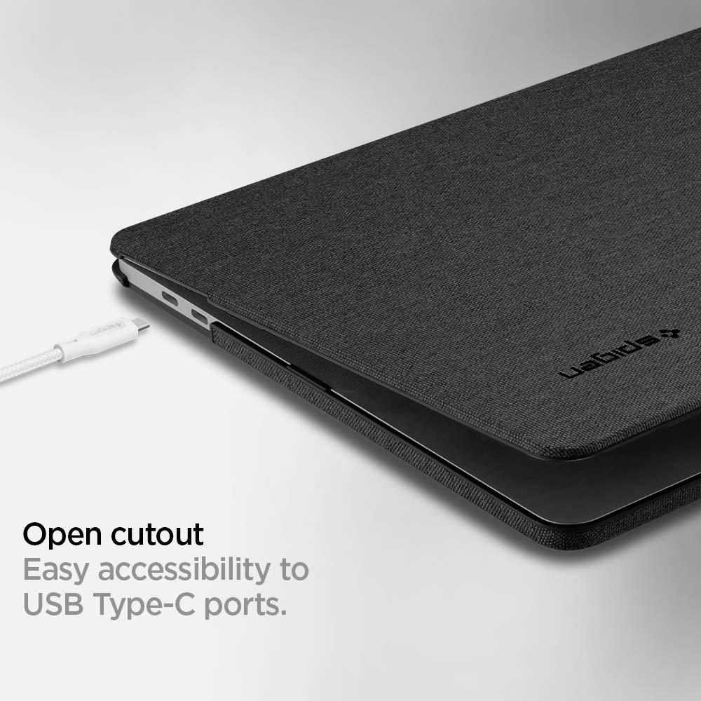 Spigen for MacBook Pro 13 inch Case M2 M1 A2338 A2251 A2289 (2022, 2020), Thin Fit Premium Knit Fabric, Black