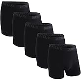 INTIMALUX Mens Underwear Stretch Cotton Boxer Briefs Comfortable Breathable Moisture Wicking Soft Underpants 5 Pack