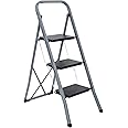 F2C 3 Step Ladder Folding Stool Ladder with Convenient Handgrip, Sturdy Wide Anti-Slip Pedal,Portable Step Stool for Adults, for Home, Garage, Office, and Garden Kitchen
