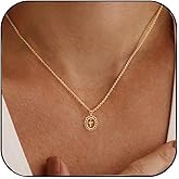 FICXOR Cross Necklace for Women,14k Dainty Gold Plated Cross Necklaces Simple Pendant Necklaces for Women Trendy Small Gold Charm Necklace Cute Choker for Women Jewelry Gifts