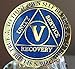 RecoveryChip 5 Year Reflex Blue Gold Plated AA Medallion Alcoholics Anonymous Sobriety Chip