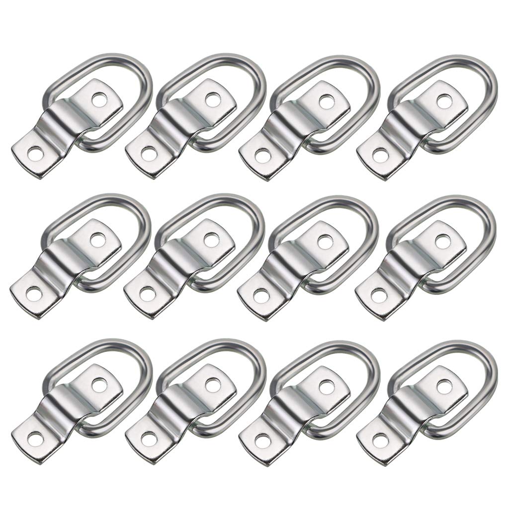 Sumnacon 12Pcs D Ring Tie Down Cargo Lashing Rings Trailer Anchor Piont load Anchor for Trailers Trucks Vans Boat Ropes