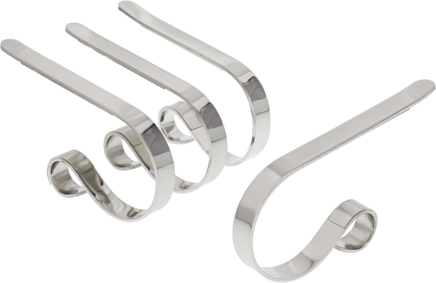 Stockings & Holders - Haute Decor The Original MantleClip Stocking Holder- 4 Pack (Silver) - Hang Christmas Stockings Safely and Securely from Mantels Up to 3 Inches Thick