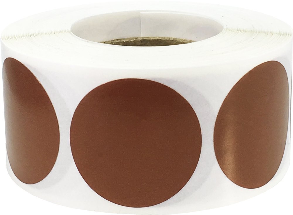 Rust Color Coding Dot Labels 25.4 mm 1 Inch Round 500 Count