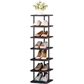 SORCEDAS Shoe Rack Vertical Shoe Shelf Narrow Tall Storage for Closet | 7 Tier Narrow Vertical MDF Shoe Storage Tower Space Saving Tall Shoe Shelf Organizer Perfect for Entryway Hallway and Closet