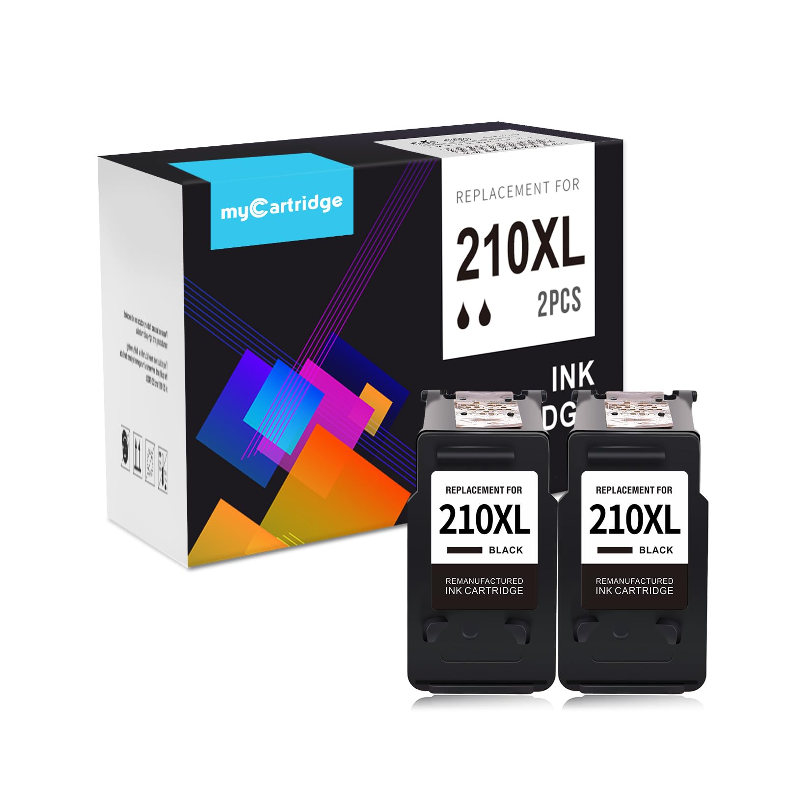 Photo 1 of myCartridge 210XL Black Remanufactured Ink Cartridge Replacement for Canon PIXMA MP490 MP495 MP250 Printer 210XL Ink (2 Pack)