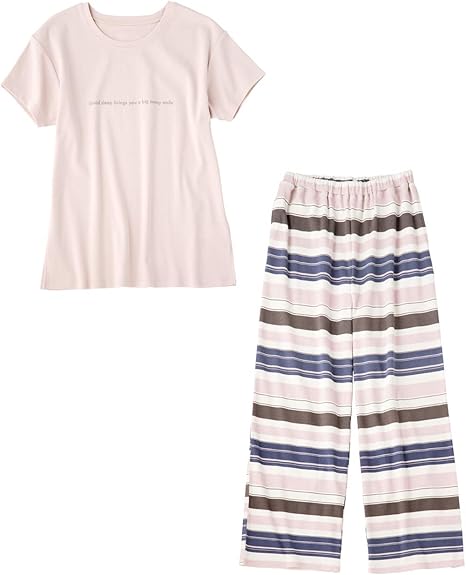 Amazon ピーチ ジョン ルームウェア グッドスリーピィ半袖パジャマ レディースパジャマ ボーダー 日本 M L 日本サイズm L相当 パジャマ ルームウェアセット 通販