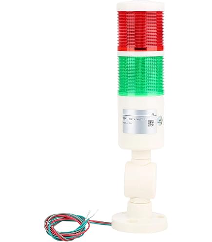 110V AC Industrial Signal Tower Lamp - Red LED Flash Light With Buzzer Alarm For Machinery