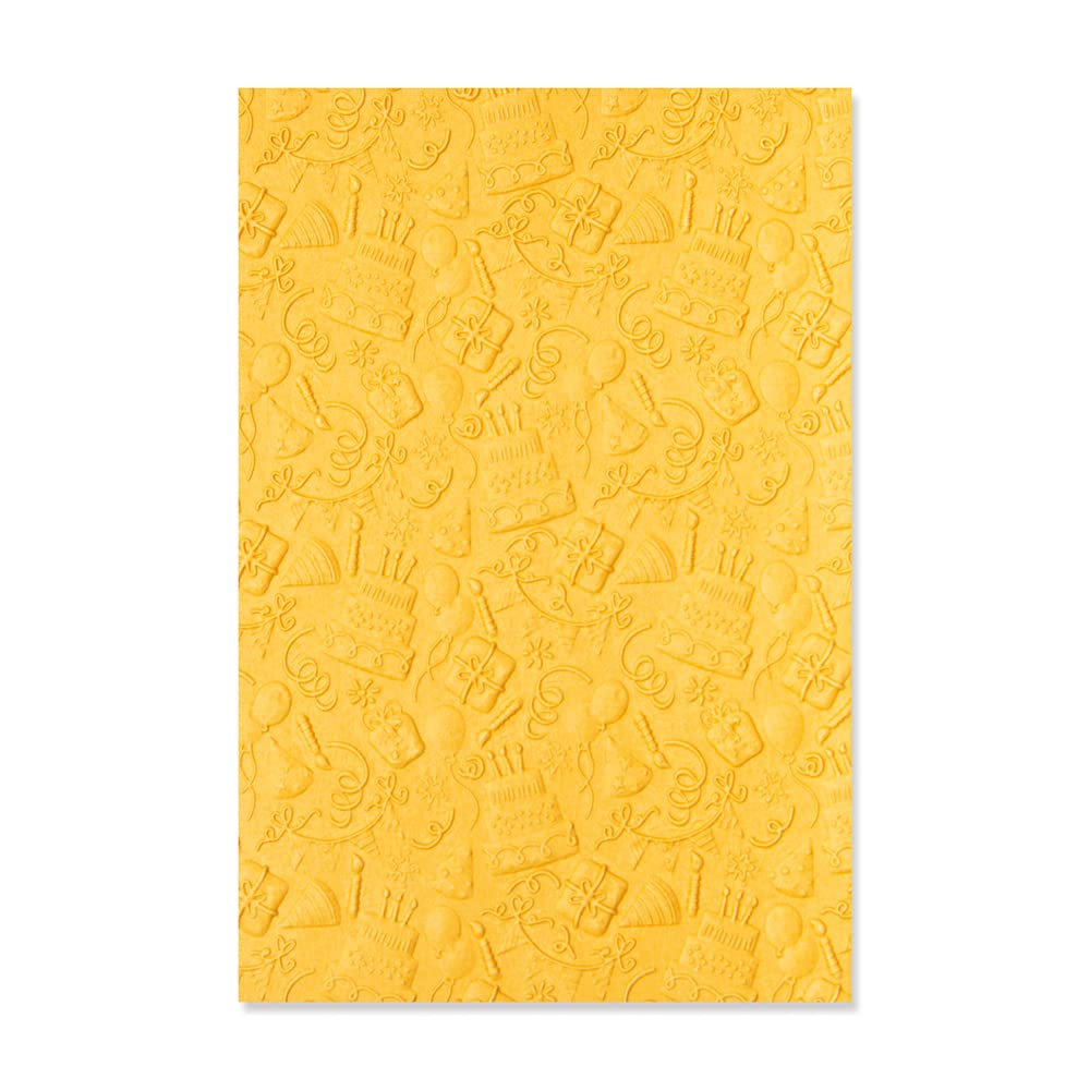 Sizzix 3-D Textured Impressions Embossing Folder Celebrate by Kath Breen, 665402