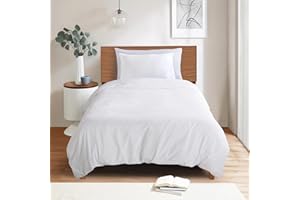 Mejoroom White Twin Duvet Cover Set - Soft and Breathable Twin Bedding with Zipper Closure, 2Pieces, 1 Duvet Cover (68x90) and 1 Pillow case(20x26)