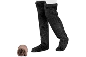 Goose Down Knee Socks for Christmas, 2026 New Women's Long Plush High Fuzzy Thigh Leg Warmers,Over Knee Tube Sock for Winter