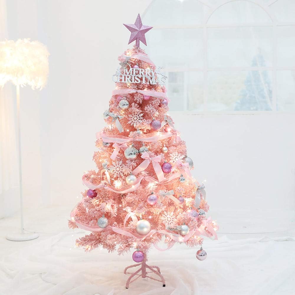 Christmas tree,Pink flocking Christmas tree, home decorationNaked tree