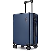 Hulsin Carry on Luggage 22x14x9 Airline Approved, 20 Inch Carry-on Suitcase, Hard Shell Luggage with Spinner Wheels, Hardside Small Rolling Suitcase with TSA Lock for Travel (Blue, 20 Inch)