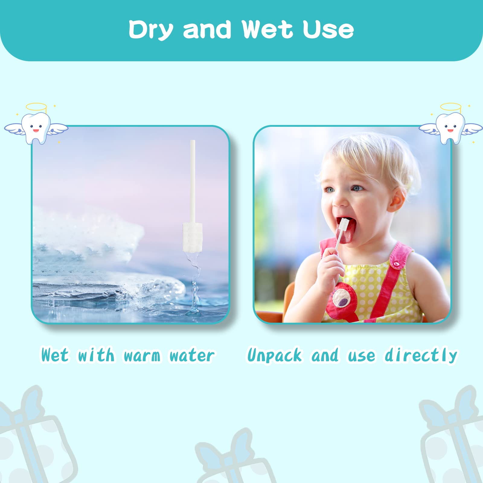 UHFi Baby Toothbrush Finger Toothbrush Oral Cleaner Kit with 5PCS Baby Tongue Cleaner Toddler Silicone Baby Tooth Brush 0-6 Months 6-12 Months(Clay/Mint)