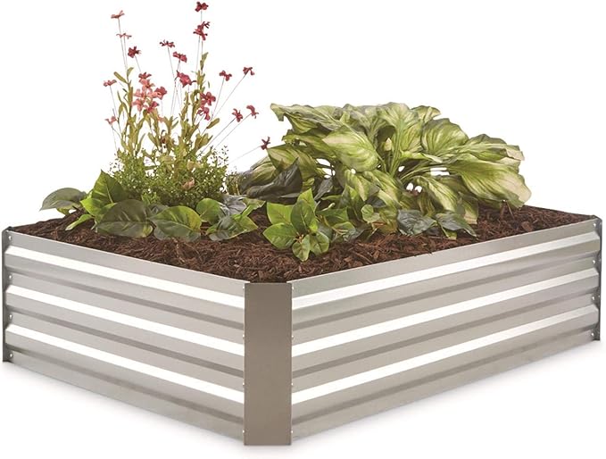 CASTLECREEK Galvanized Steel Planter Box, Medium Garden