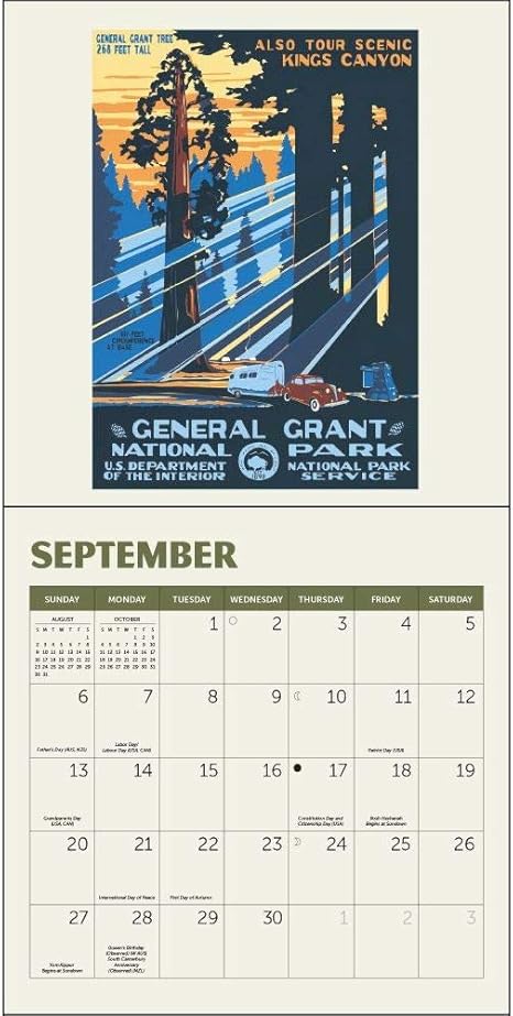 Amazon Com National Parks Poster Art Of The Wpa Mini Wall Calendar 2020 Monthly January December 7 X 7 Office Products