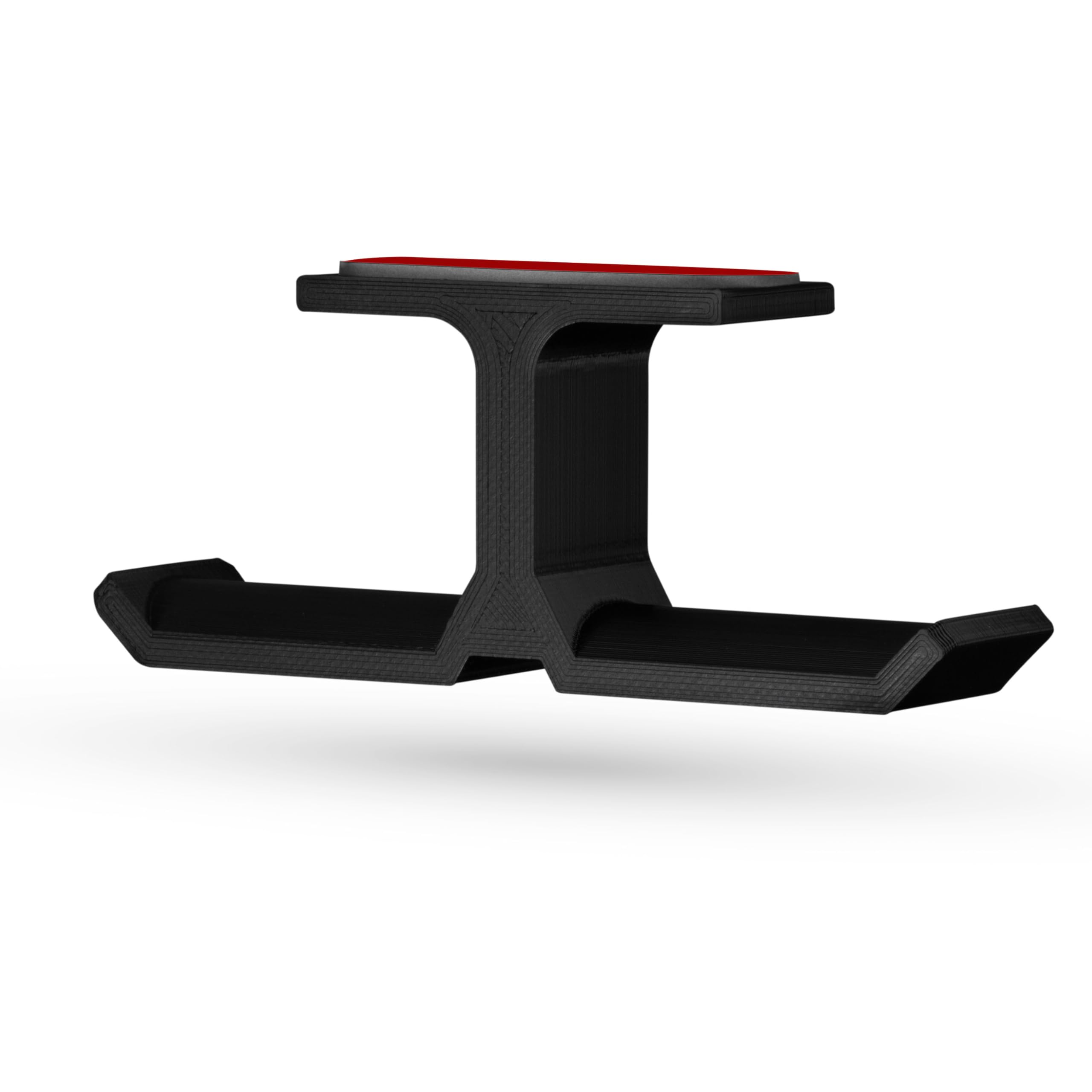 The XLT - The Under Desk Dual Headphone Hanger Stand Mount, Designed for most Gaming & Audio Headsets, No Screws, Stick On Strong VHB, Black By Brainwavz